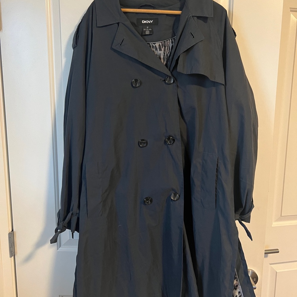 DKNY Women's Dark Blue Trench Coat